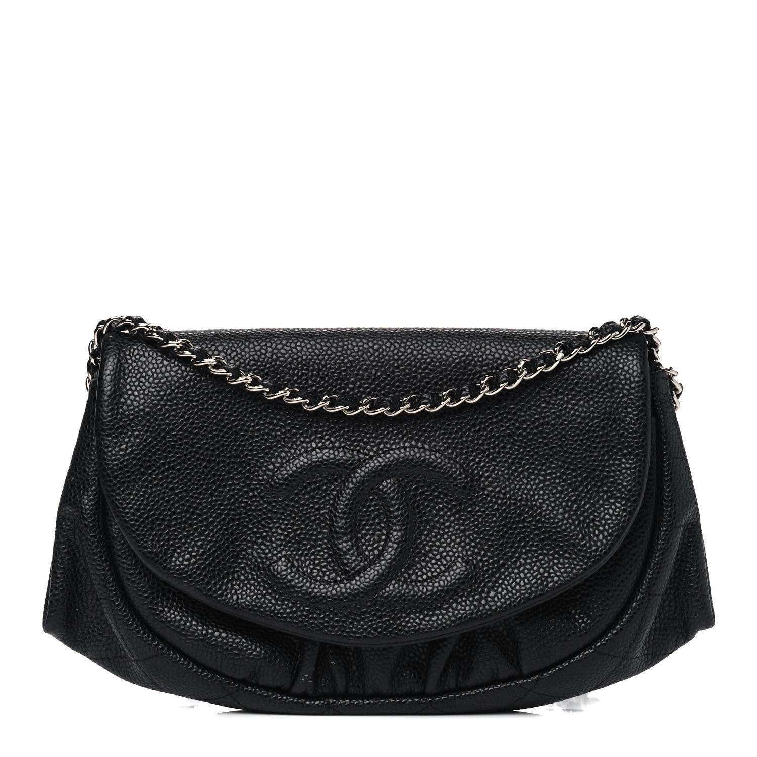 Chanel Caviar Half Moon Wallet On Chain WOC Black 1 of 7