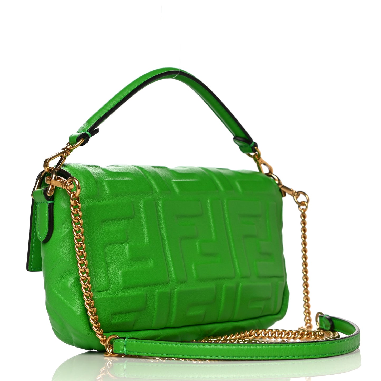 Nappa FF 1974 Embossed Mini Baguette Tomatillo