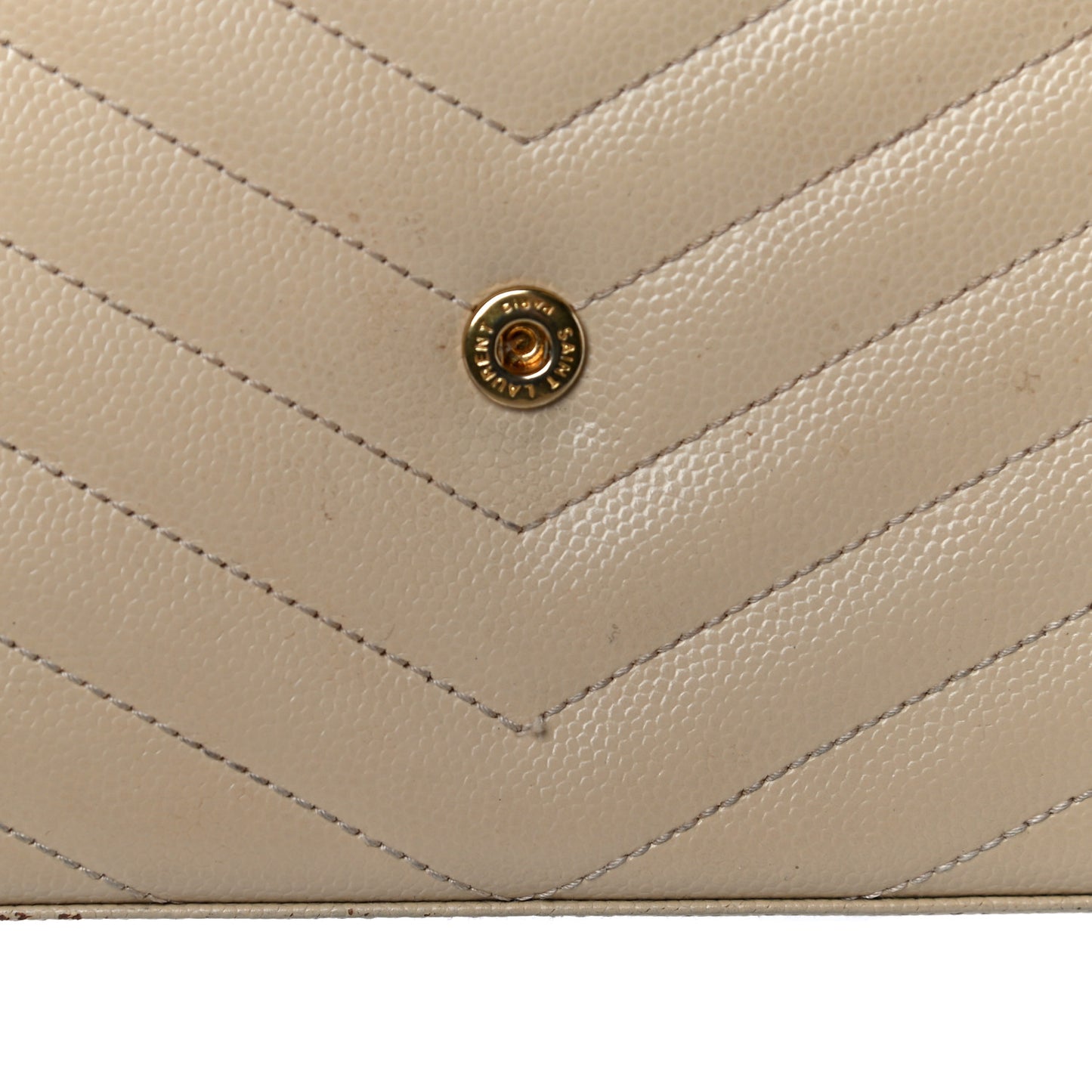 Grain De Poudre Matelasse Chevron Monogram Chain Wallet Dark Latte