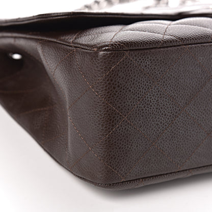Chanel Caviar Quilted Jumbo Single Flap Dark Brown 9 of 13