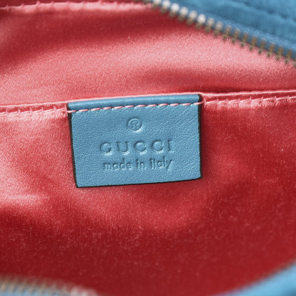 Gucci Velvet Matelasse Small GG Marmont Chain Shoulder Bag Pavone Cyan 6 of 10