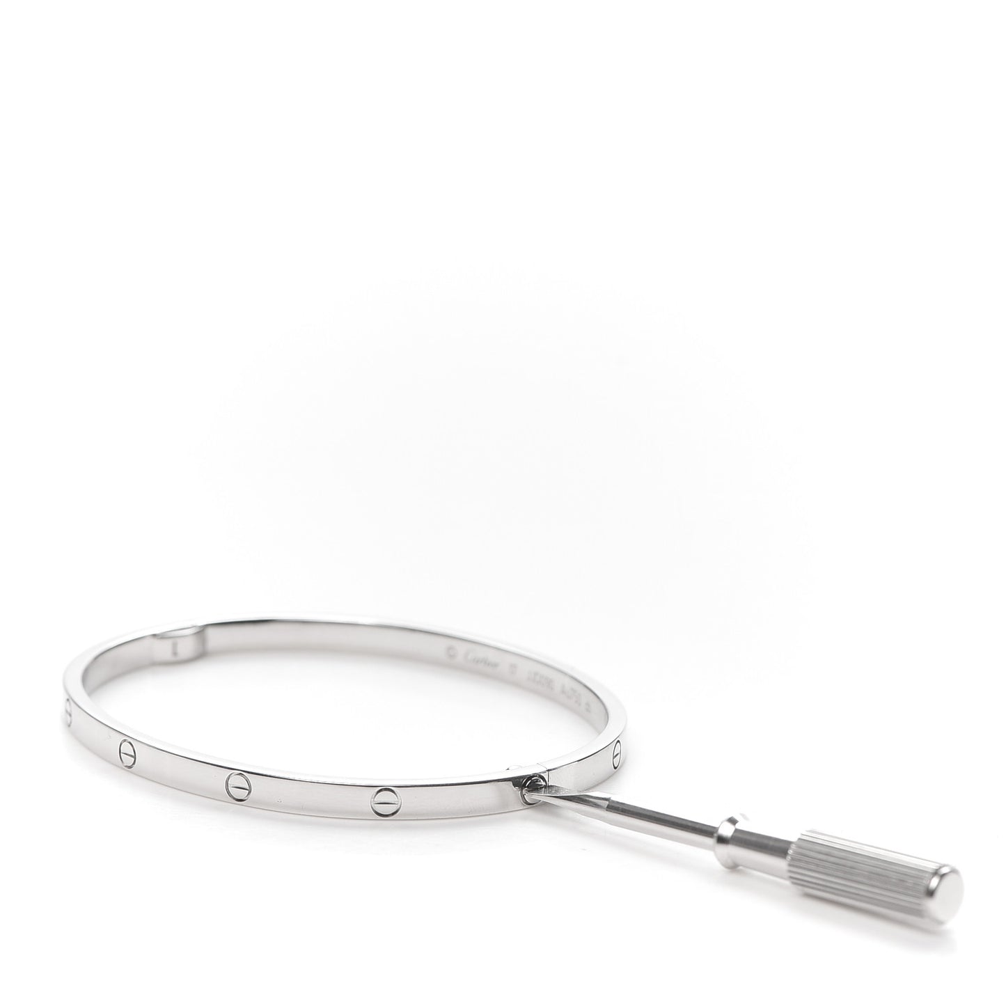 18K White Gold Small LOVE Bracelet 17