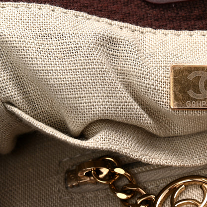 Chanel Mixed Fibers Calfskin Small Deauville Tote Burgundy 14 of 21