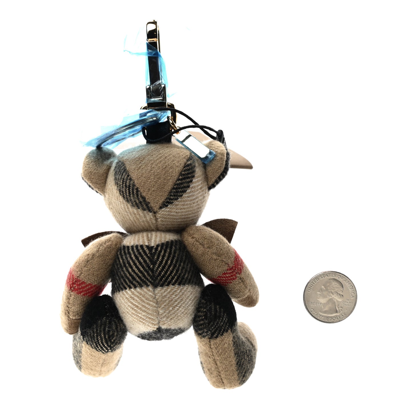 Cashmere Vintage Check Thomas Bear Bag Charm Camel