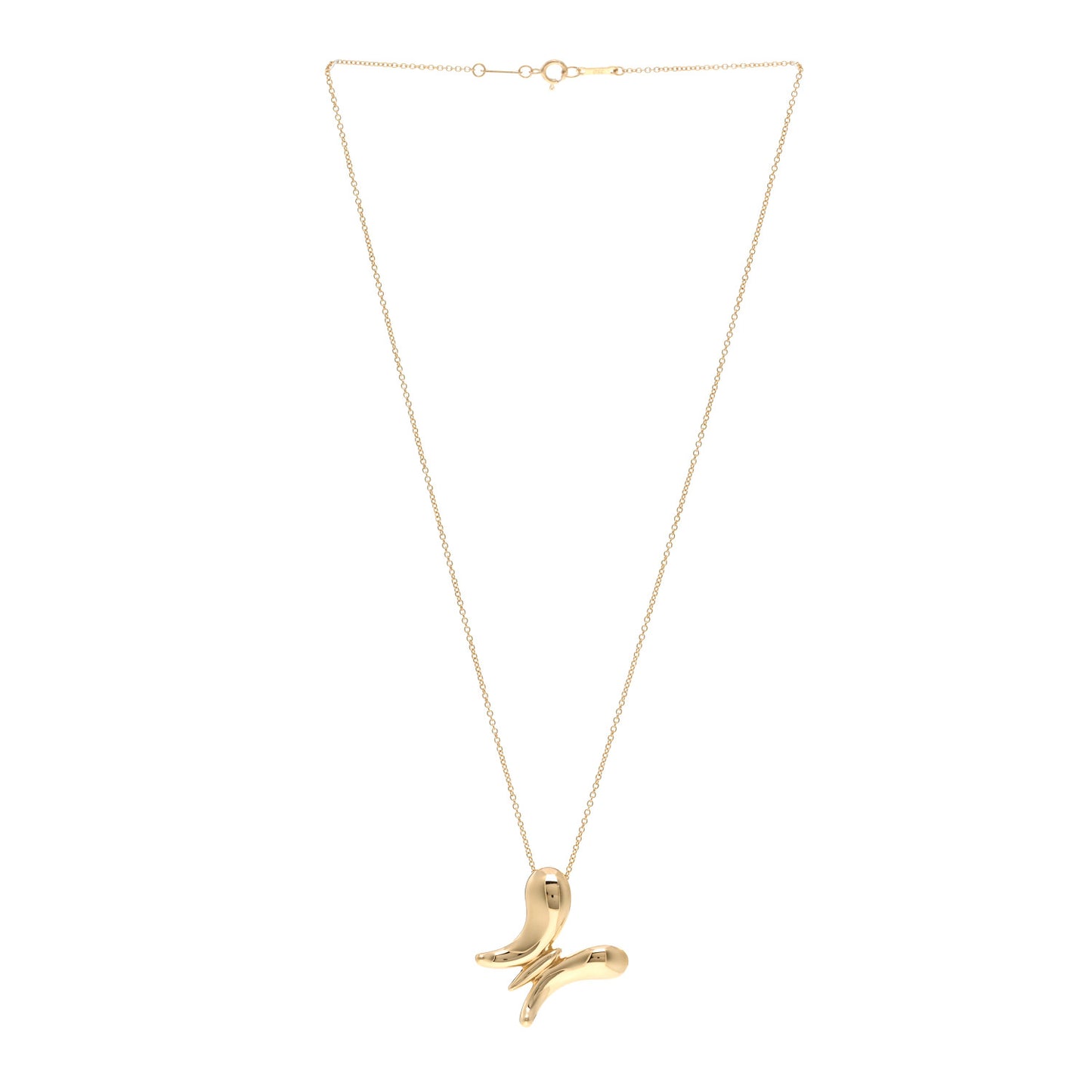 18K Yellow Gold Elsa Peretti Butterfly Pendant Necklace