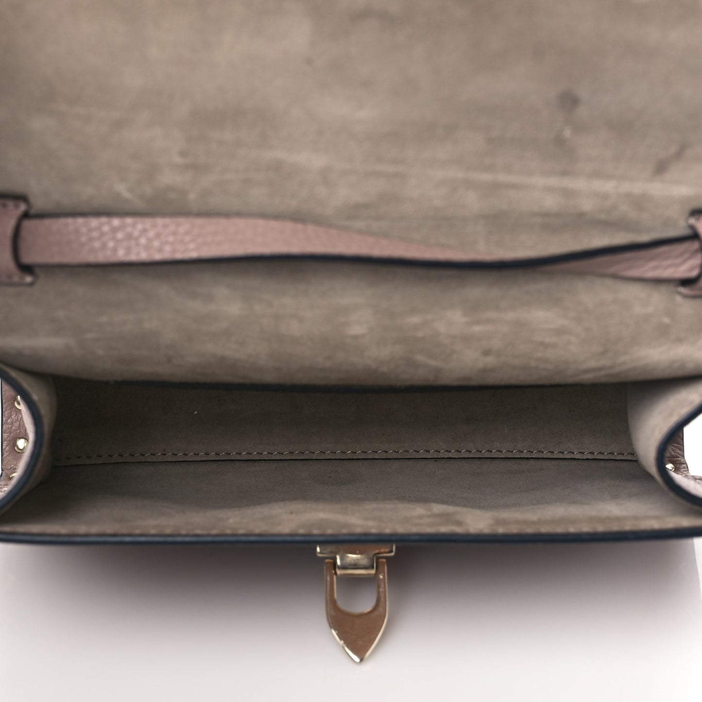 Pebbled Calfskin Medium Rockstud Flip Lock Crossbody Bag Poudre