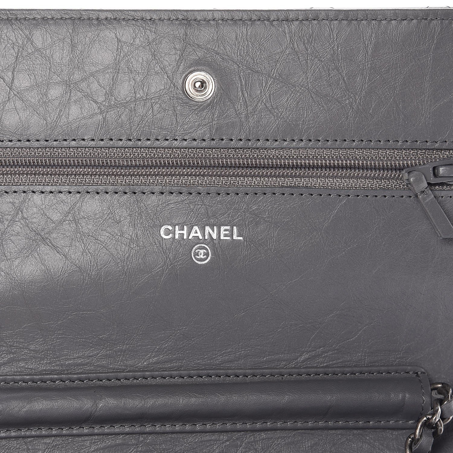 Chanel Aged Calfskin Quilted Reissue Wallet On Chain WOC Grey 6 of 14