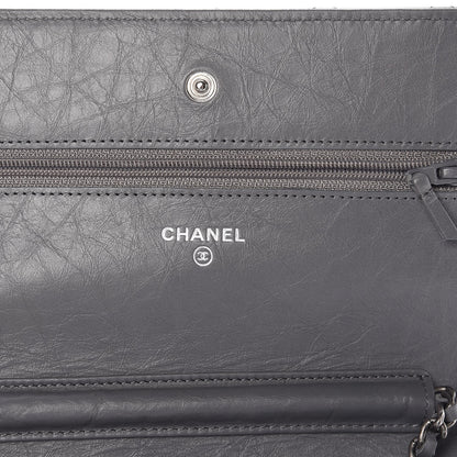 Chanel Aged Calfskin Quilted Reissue Wallet On Chain WOC Grey 6 of 14