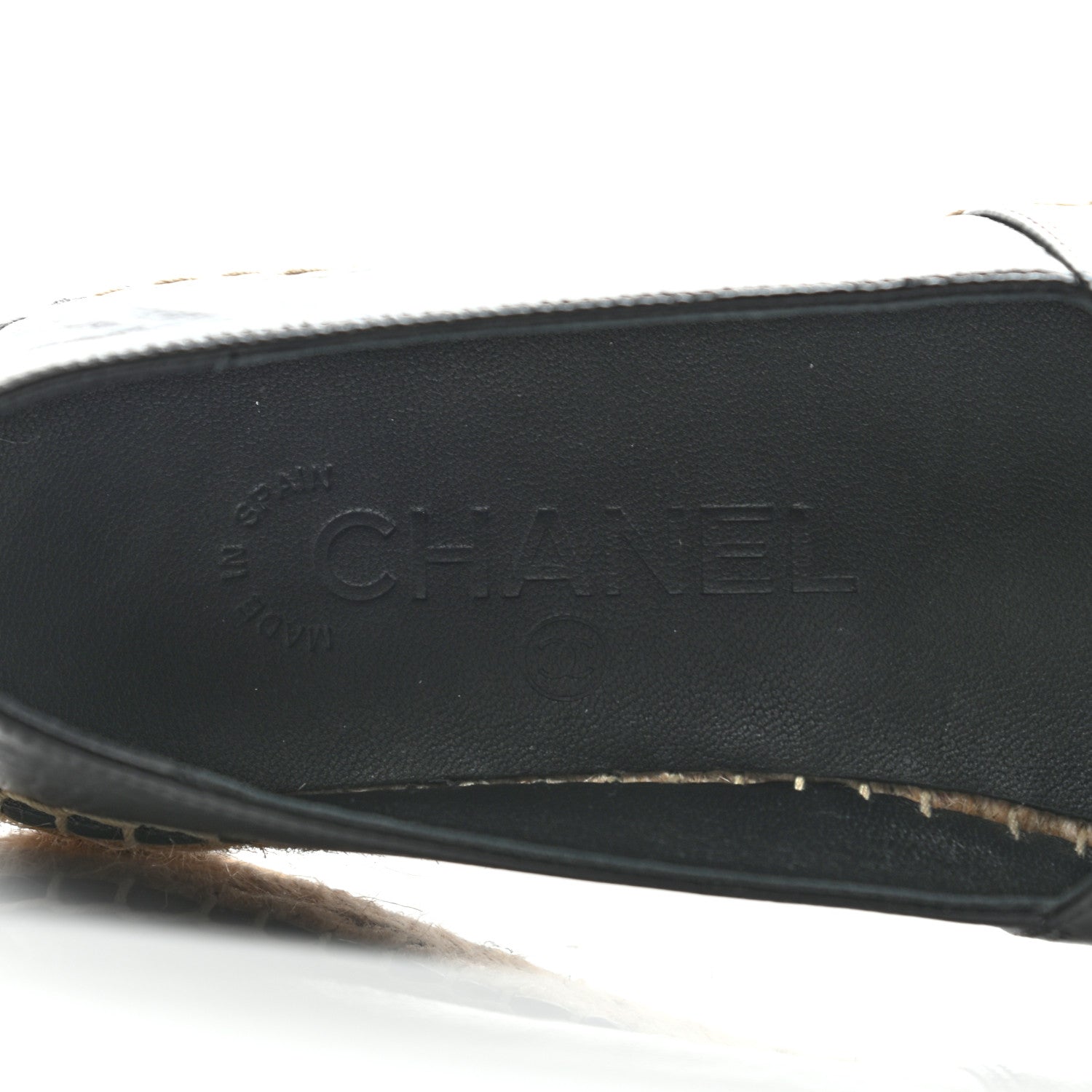 Chanel Patent Calfskin Crystal CC Espadrilles 38 Black 7 of 8