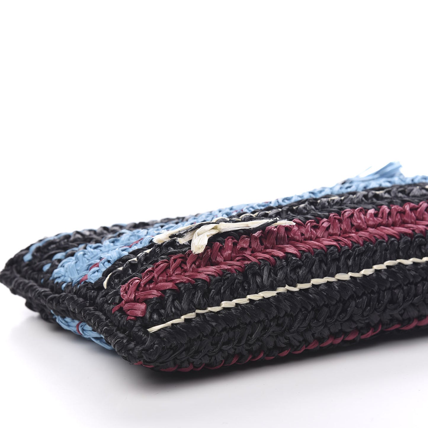 Raffia Woven Crossbody Black