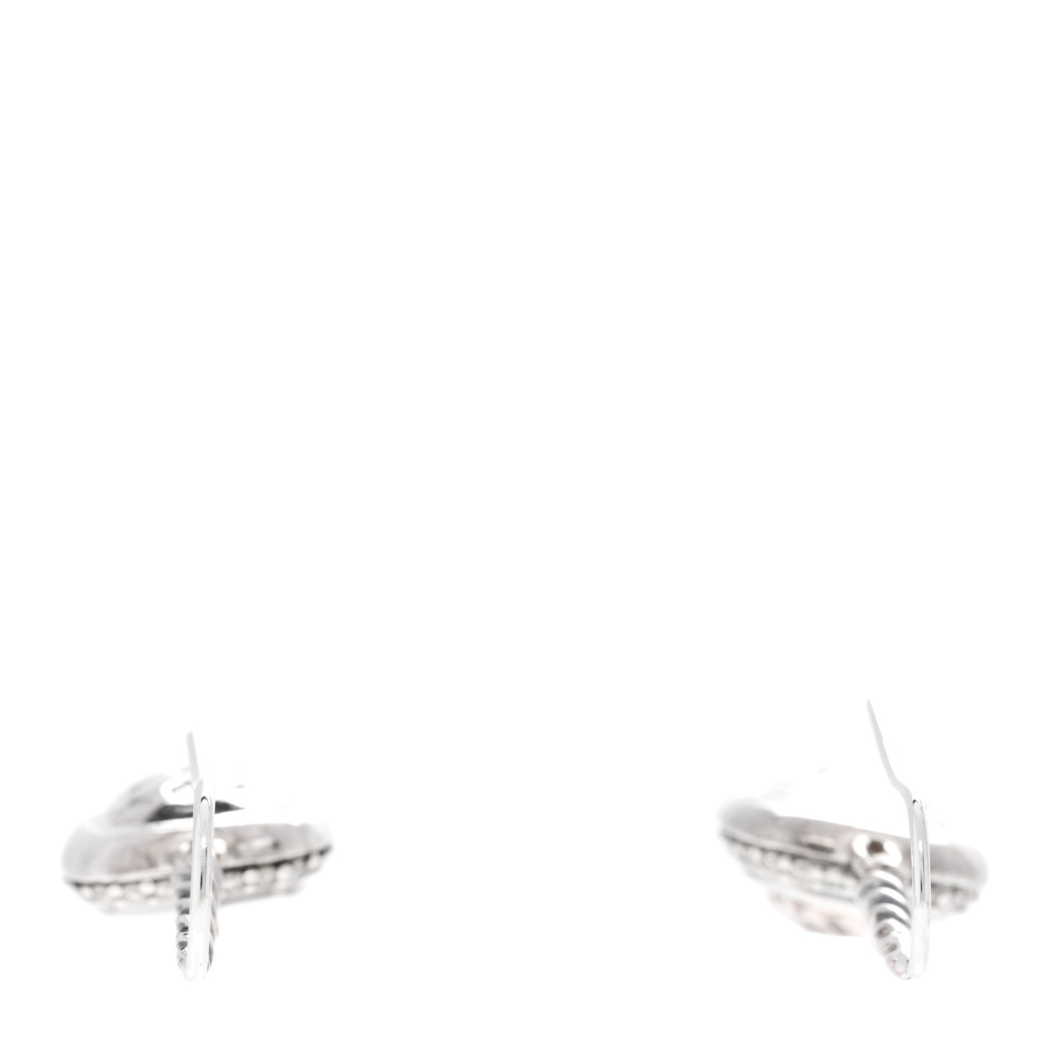 David Yurman Sterling Silver Diamond Morganite Noblesse Drop Earrings 3 of 4