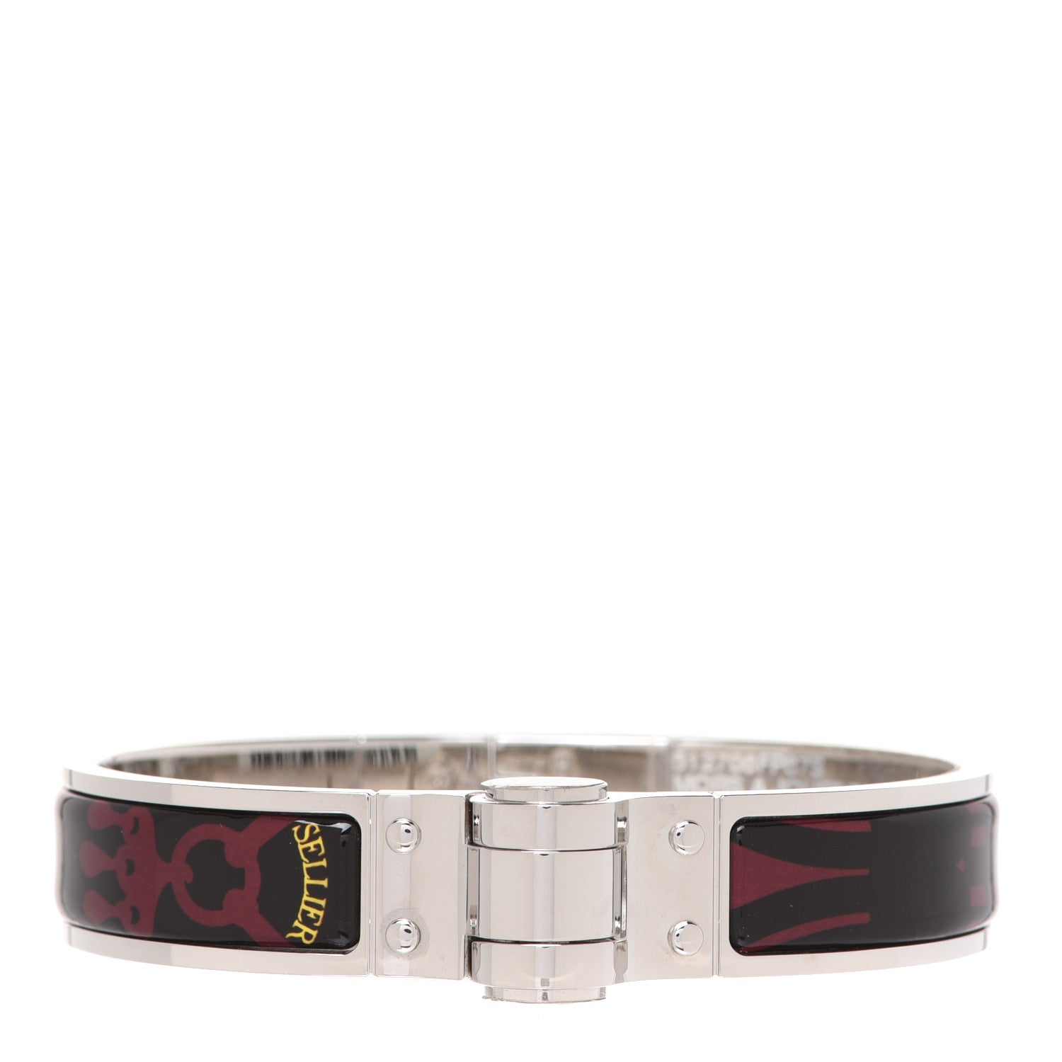 Hermes Enamel Printed Narrow Mors A Jouet Tatoo Hinged Bracelet S Tropical Club 1 of 7