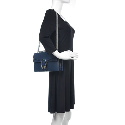 Gucci Dollar Calfskin Crystal Small Dionysus Shoulder Bag Blue Agata Montana Sapphire 3 of 12