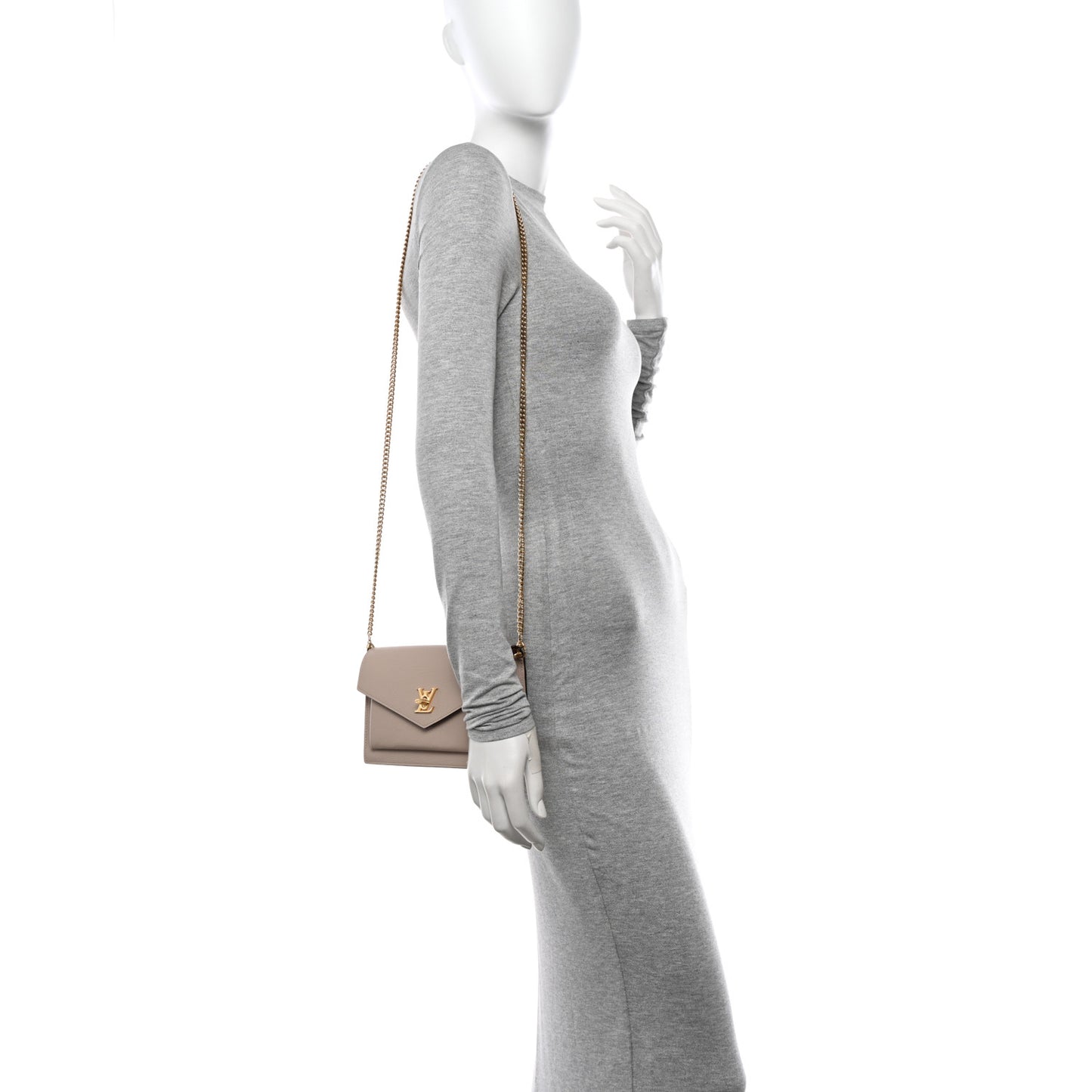 Soft Calfskin My Lockme Chain Pochette Greige