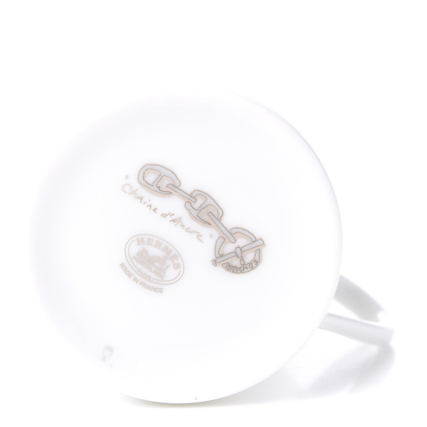 Porcelain Platinum Chaine d'Ancre Tea Cup and Saucer Set of 2