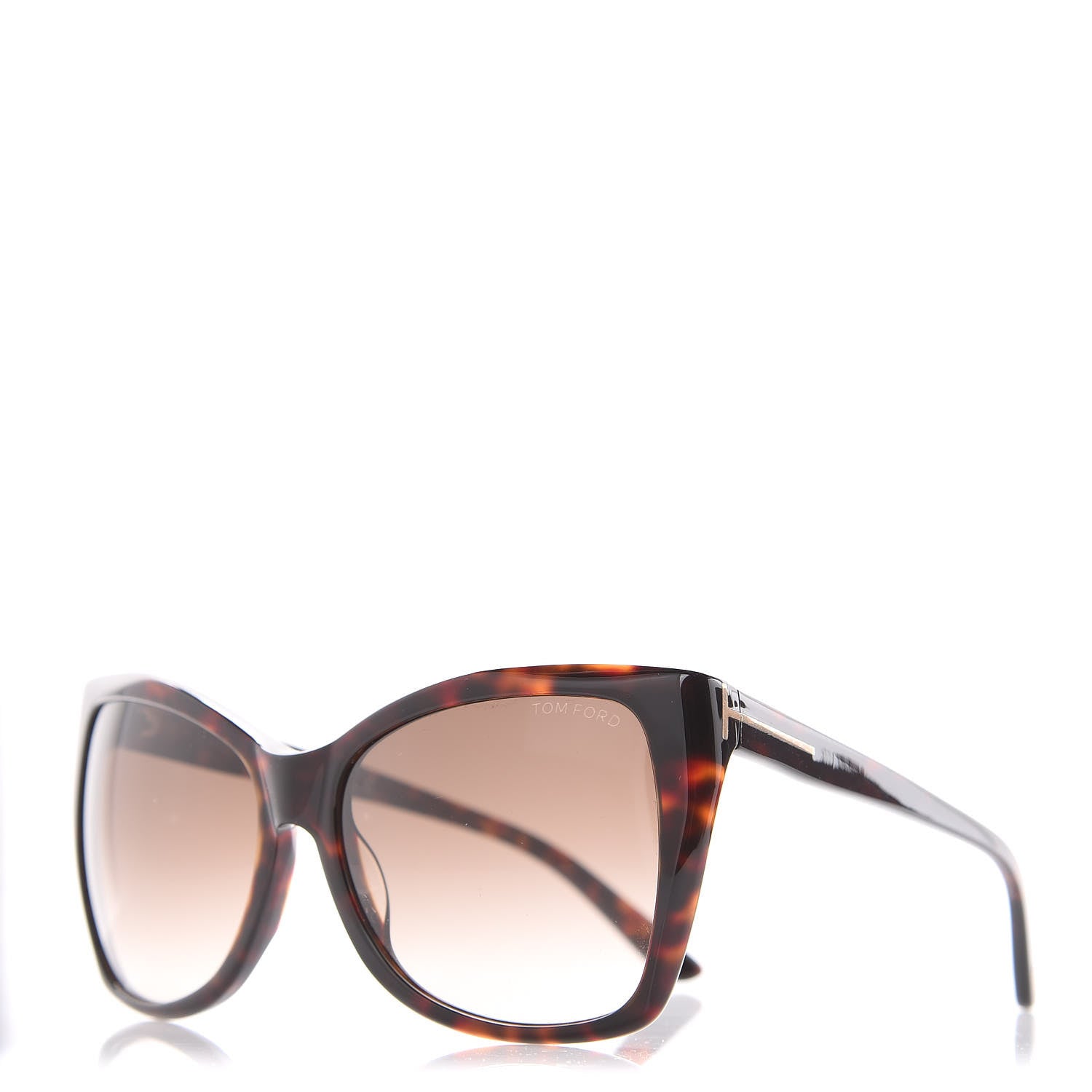 Tom Ford Carli Oversize Square Cateye Sunglasses TF295 Havana Brown 1 of 7