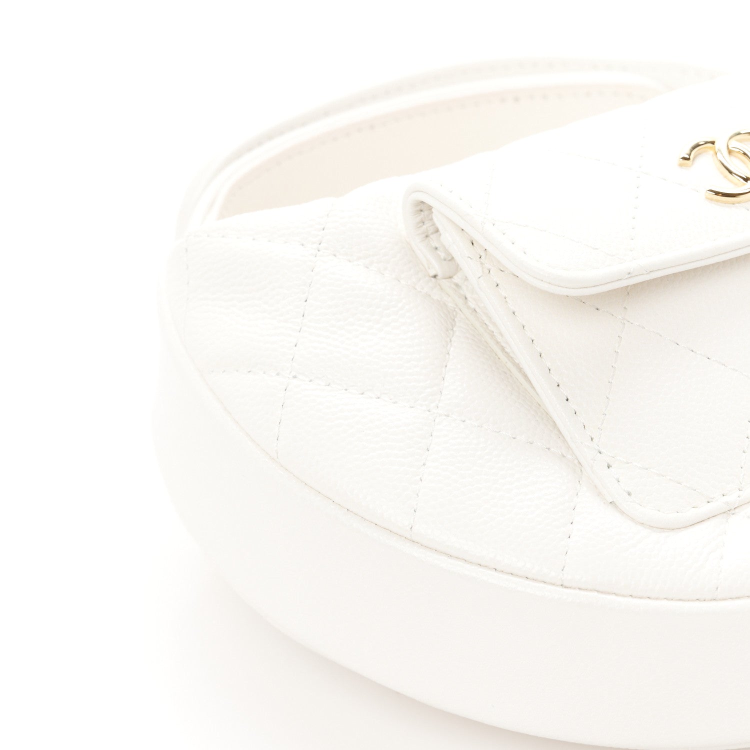 Chanel Caviar Quilted Polly Pocket Pouch Hobo White 9 of 11