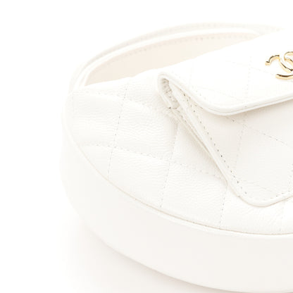 Chanel Caviar Quilted Polly Pocket Pouch Hobo White 9 of 11