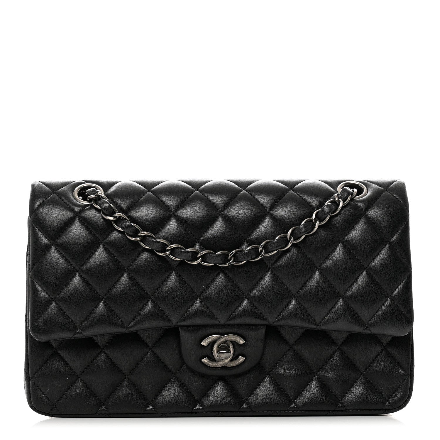 Chanel Lambskin Quilted Medium Double Flap Black 1 of 11