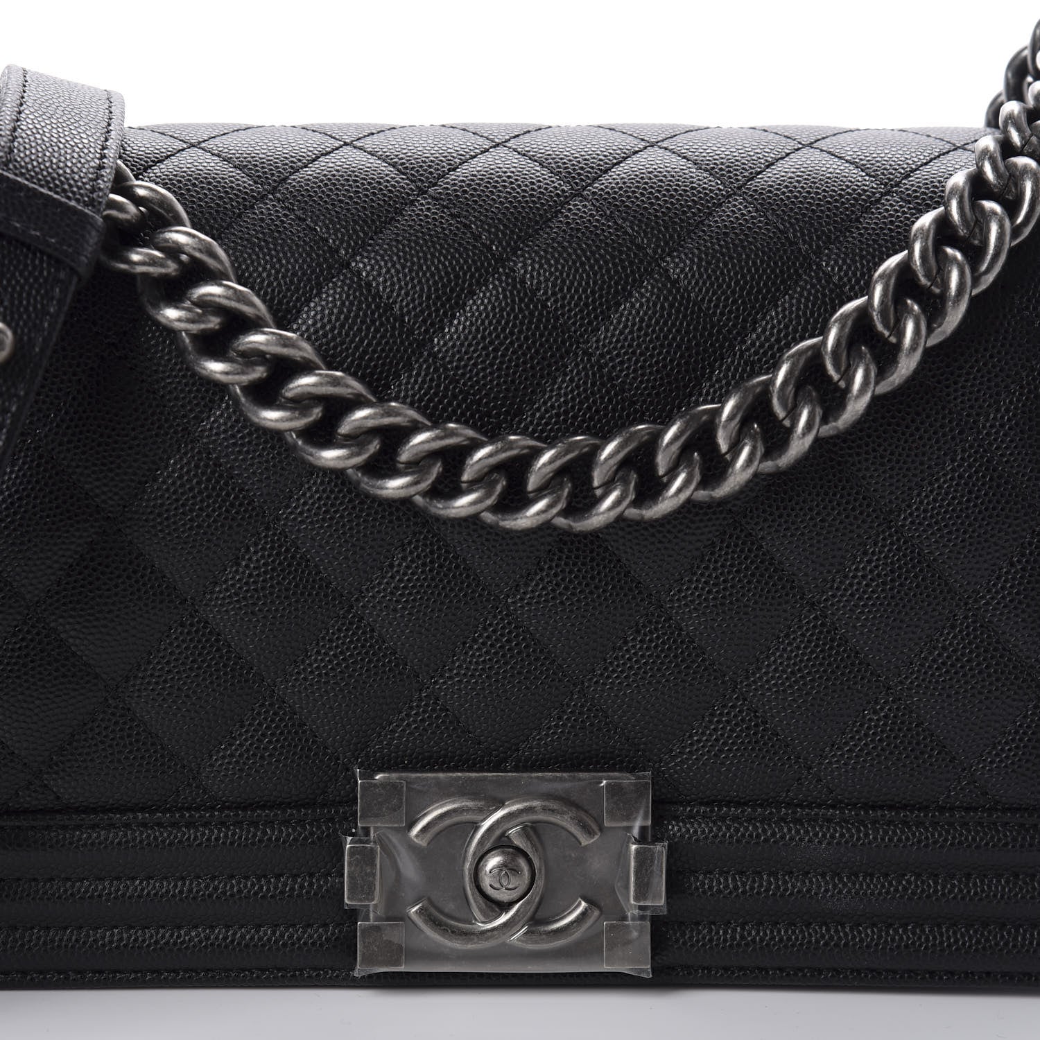 Chanel Caviar Quilted Medium Boy Flap Black 12 of 13