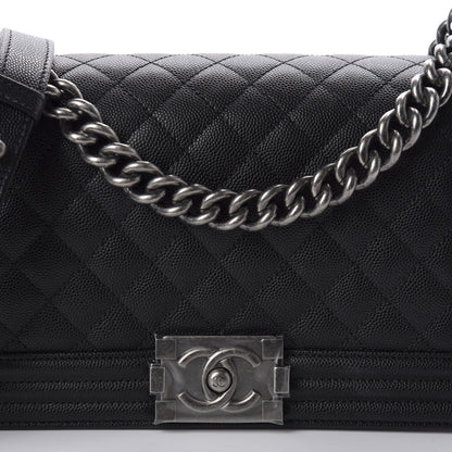 Chanel Caviar Quilted Medium Boy Flap Black 12 of 13