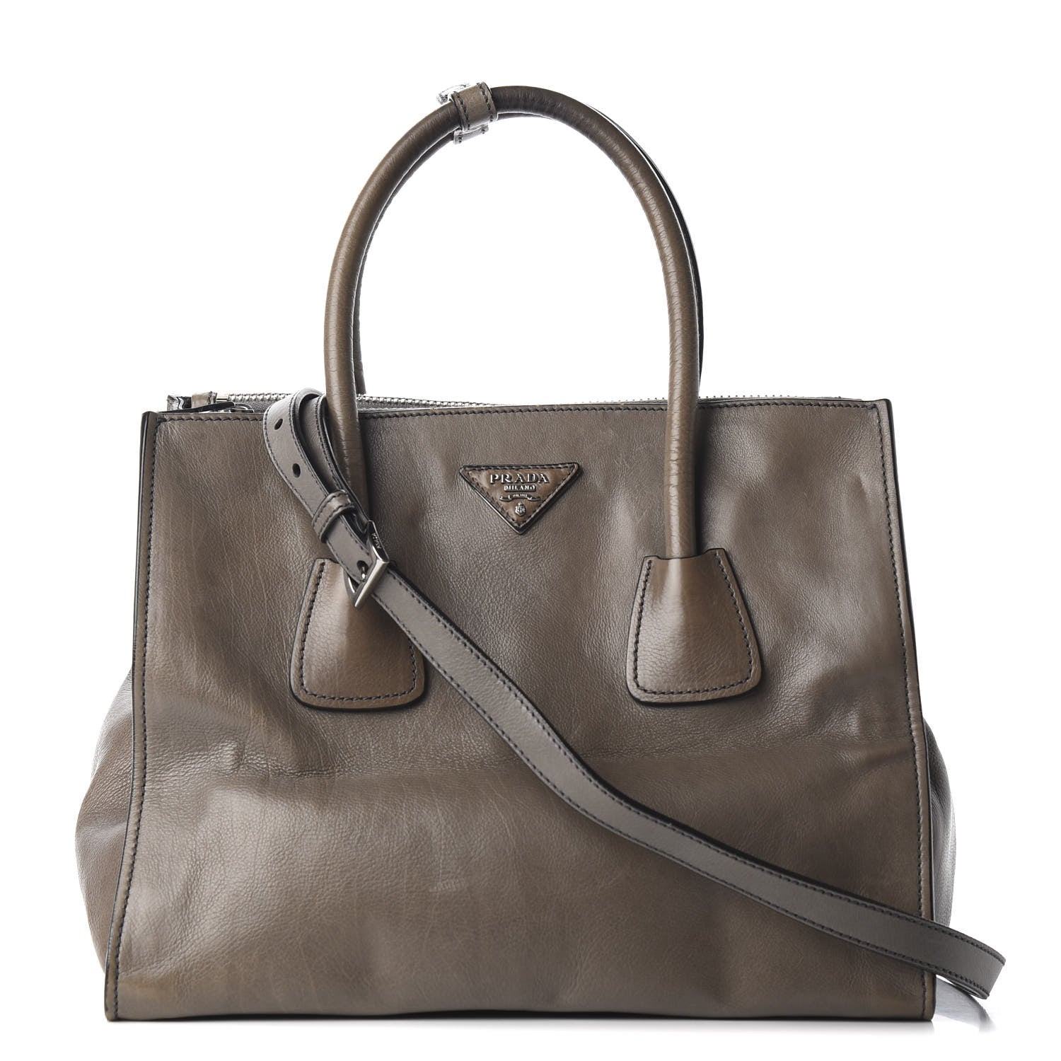 Prada Glace Calf Twin Pocket Tote Marmo 1 of 8