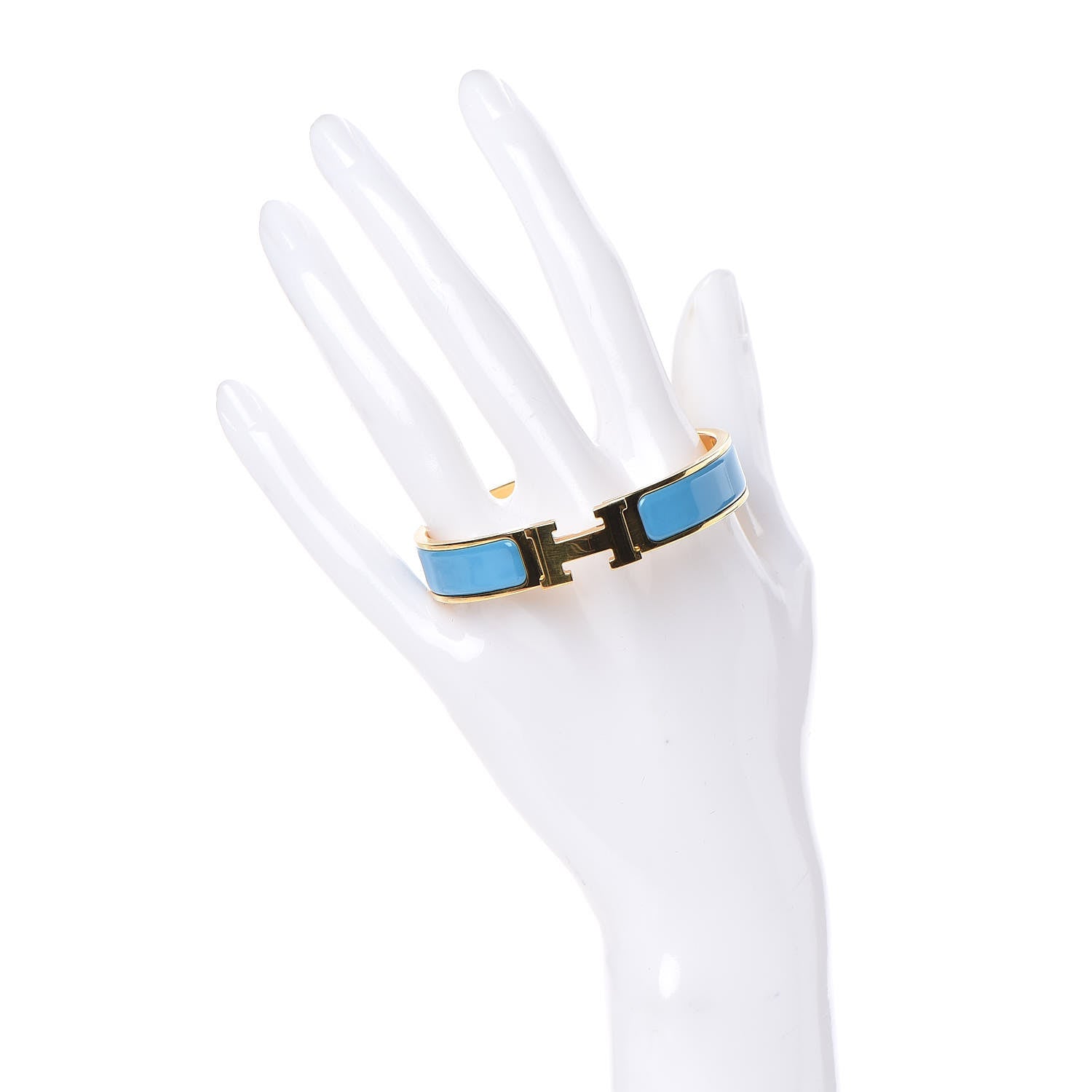 Hermes Enamel Narrow Clic Clac H Bracelet PM Turquoise 2 of 6
