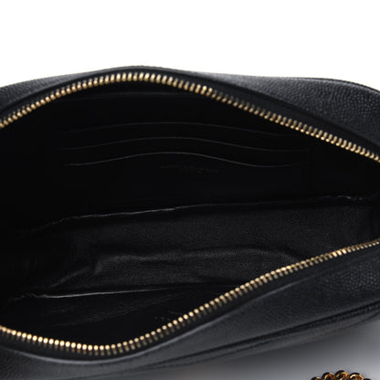 Saint Laurent Grain De Poudre Matelasse Monogram Mini Lou Camera Bag Black 4 of 5