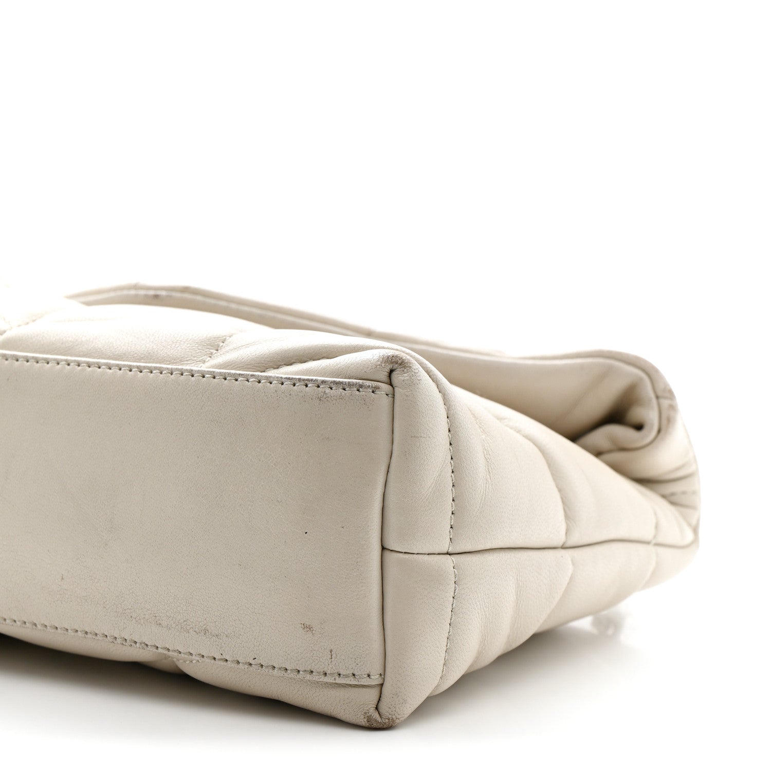 Saint Laurent Lambskin Quilted Toy Loulou Puffer Monogram Chain Satchel Crema Soft 11 of 20