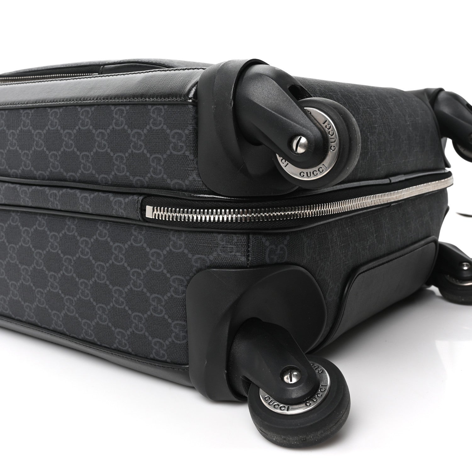 Gucci GG Supreme Monogram Four Wheel Suitcase Black Grey 8 of 9