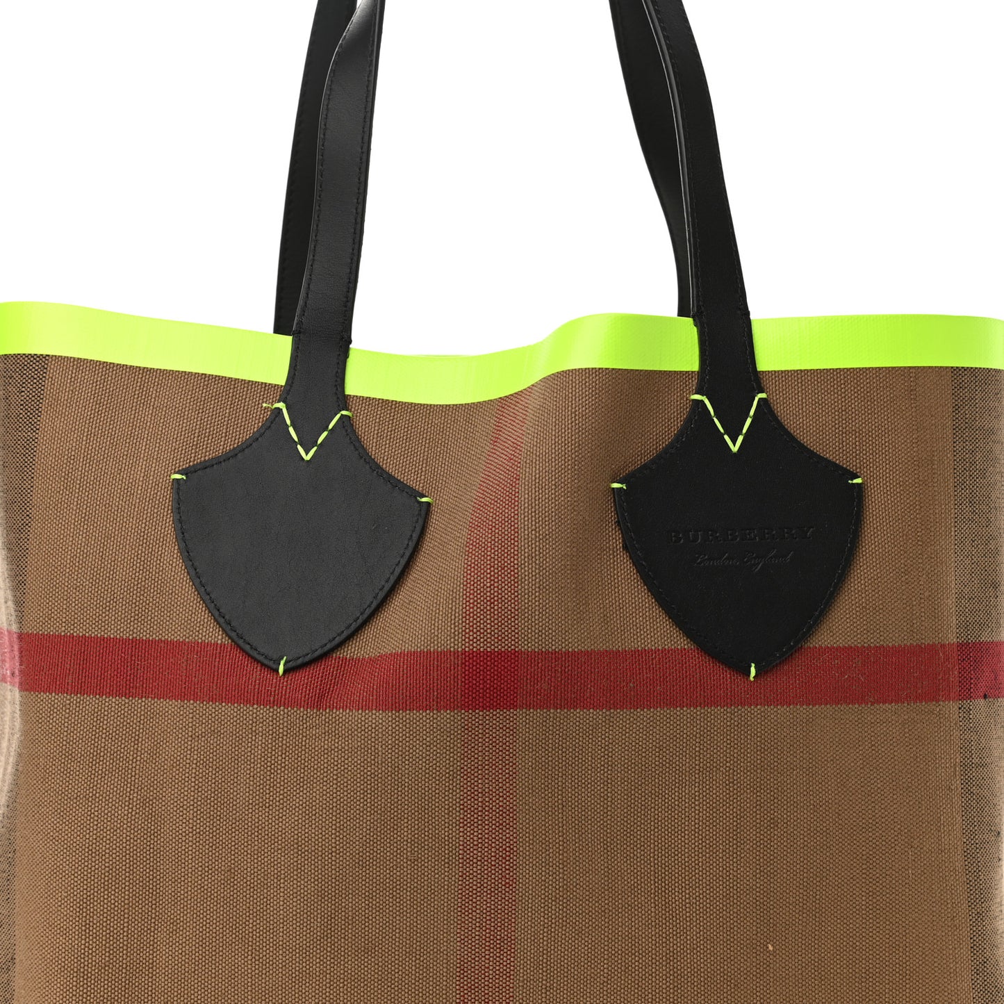 Canvas Mega Check The Giant Reversible Tote Black Neon Yellow