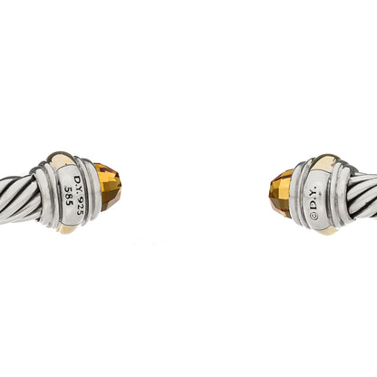 David Yurman Sterling Silver 14K Yellow Gold Citrine 5mm Cable Classics Bracelet 3 of 3