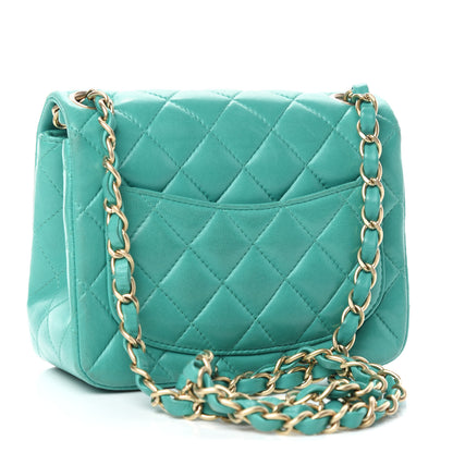 Chanel Lambskin Quilted Mini Square Flap Green 3 of 10