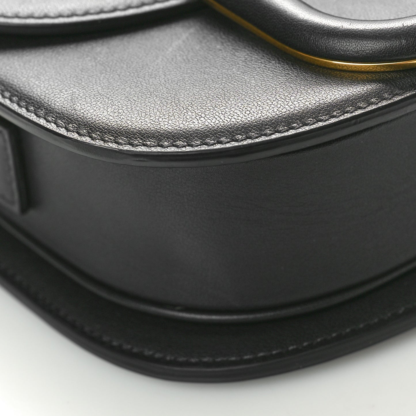 Calfskin Monochrome Medium Supervee Crossbody Bag Black