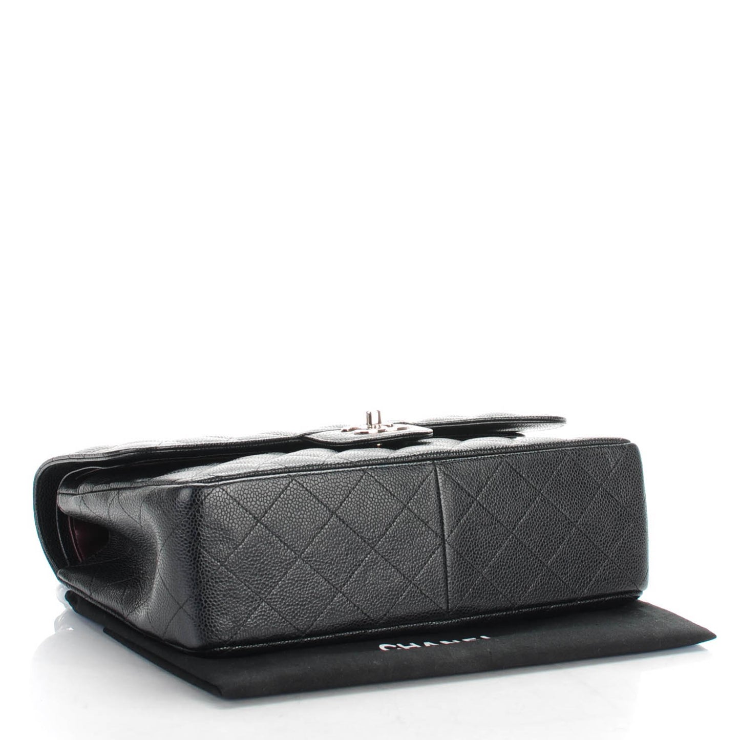 Caviar Quilted Jumbo Double Flap Black
