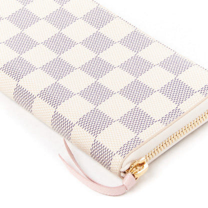 Louis Vuitton Damier Azur Clemence Wallet Rose Ballerine 5 of 8