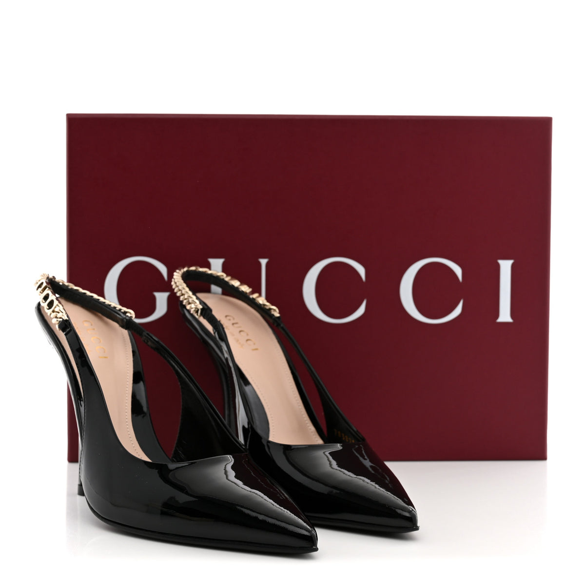 Gucci Vernice Crystal Nappa Charlotte Signoria Slingback Pumps 37 Black 13 of 13