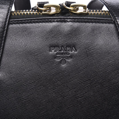 Prada Saffiano Top Handle Dome Satchel Black 10 of 11