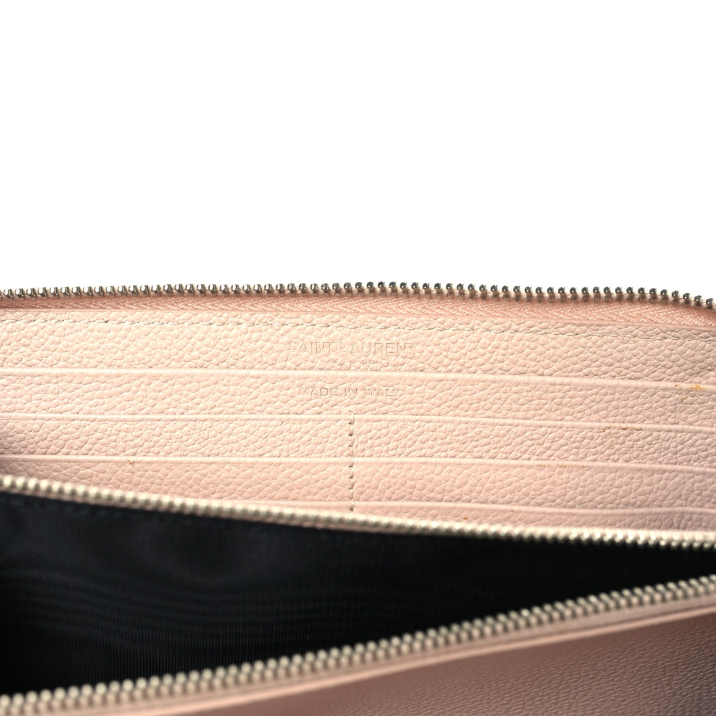 Grained Calfskin Rive Gauche Zip Around Wallet Pink