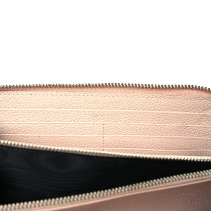 Saint Laurent Grained Calfskin Rive Gauche Zip Around Wallet Pink 6 of 8