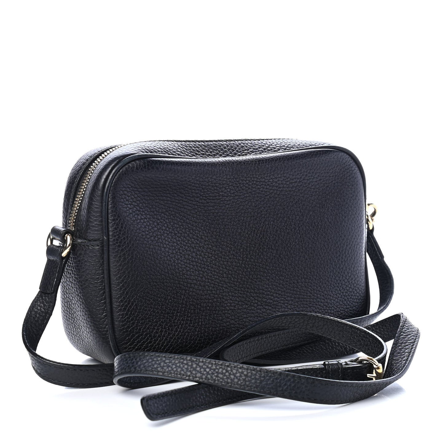 Pebbled Calfskin Small Soho Disco Bag Black