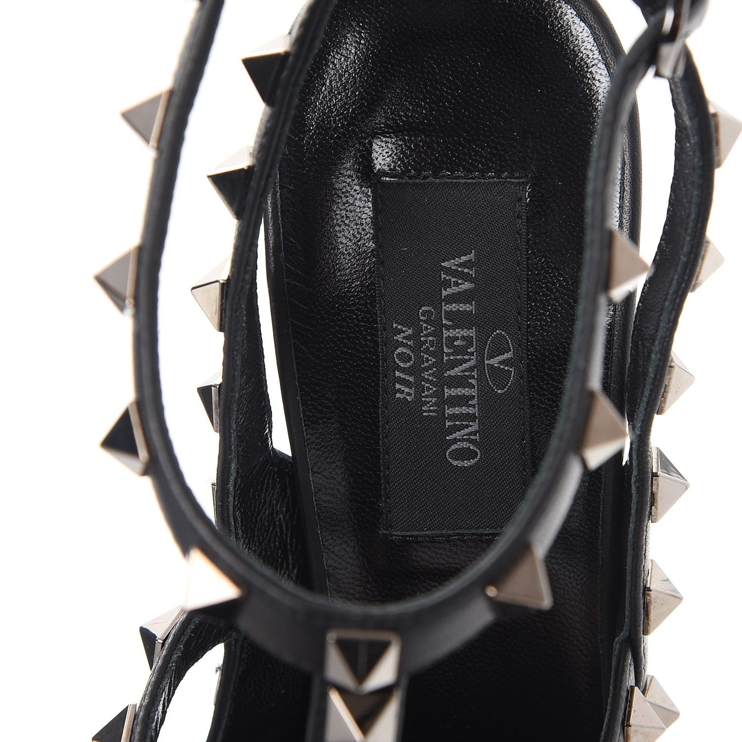 Valentino Garavani Nappa Rockstud Ankle Strap Pumps 36.5 Black 7 of 10