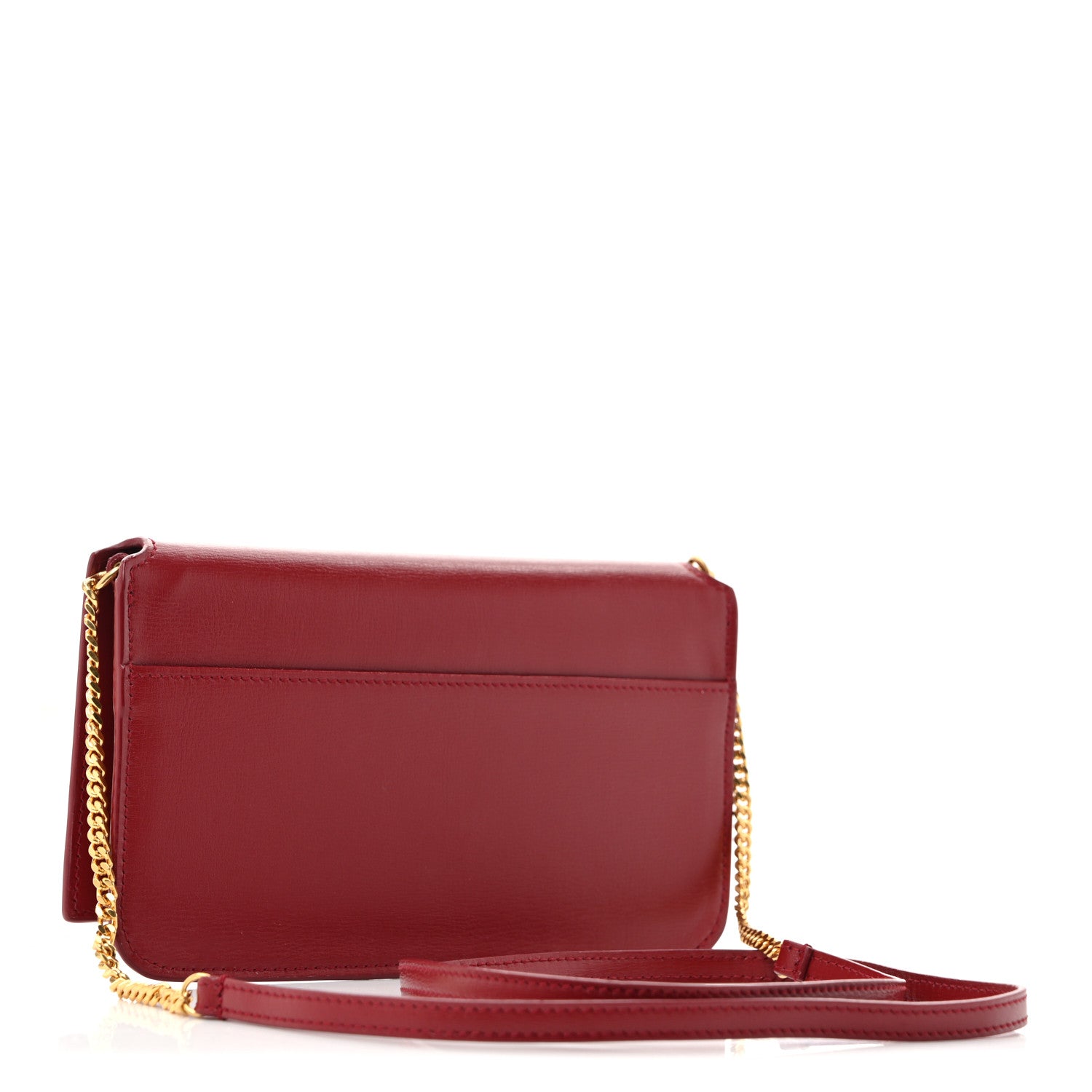 Saint Laurent Smooth Calfskin Monogram Phone Holder Crossbody Opyum Red 3 of 13