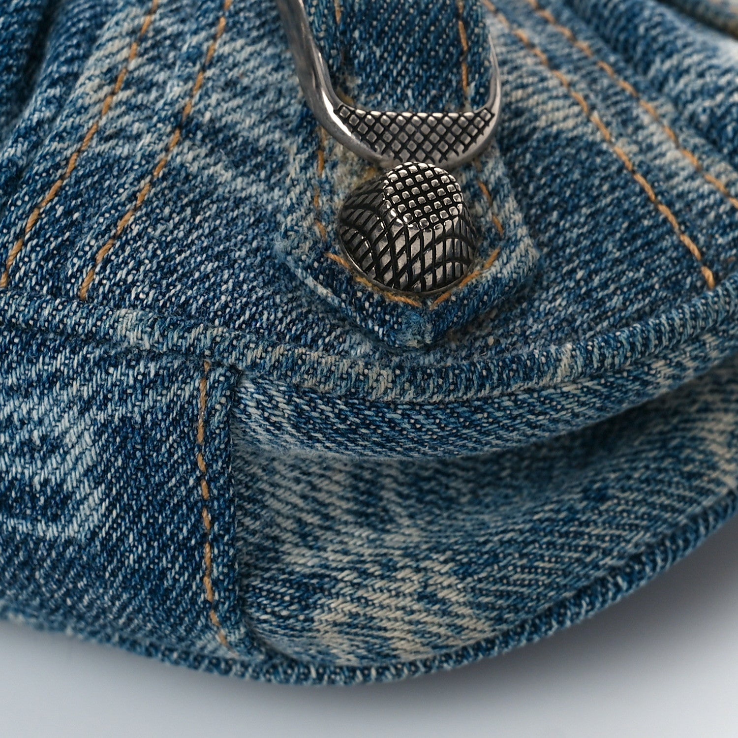 Balenciaga Bleached Denim BB Monogram Le Cagole Mini Purse With Chain Blue 7 of 7