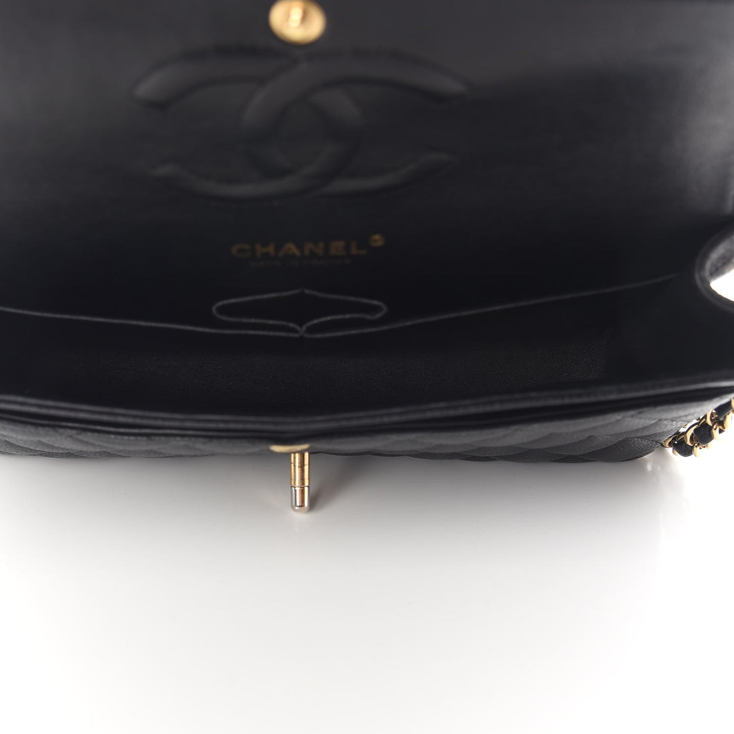 Caviar Quilted Medium Double Flap Black