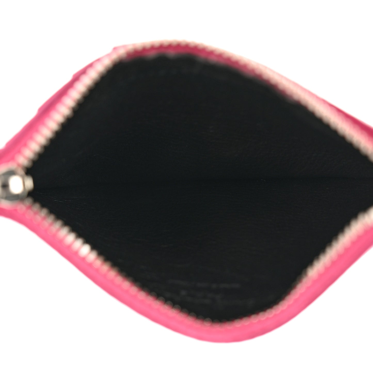 Grained Calfskin 5 Fragments Zip Pouch Card Holder Bubblegum
