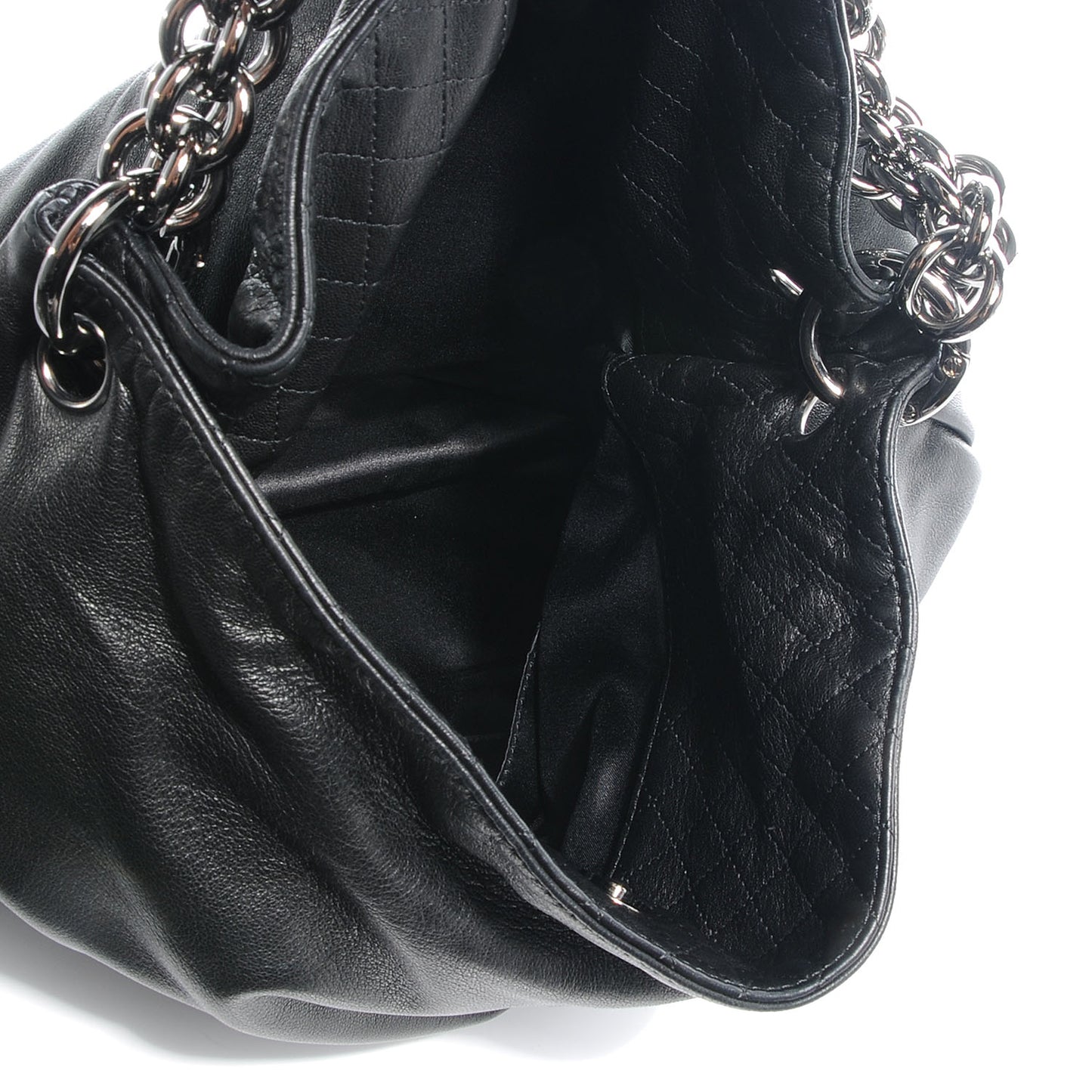 Lambskin Soft and Chain Large Hobo Black