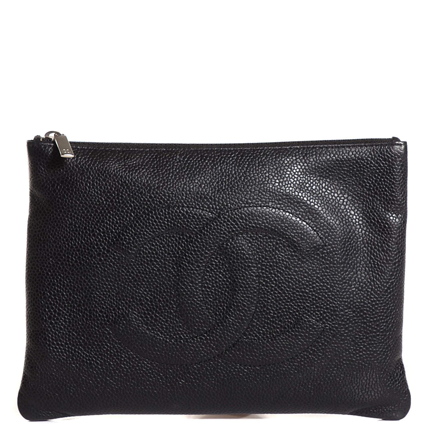 Chanel Caviar CC Flat Cosmetic Pouch Black 1 of 7