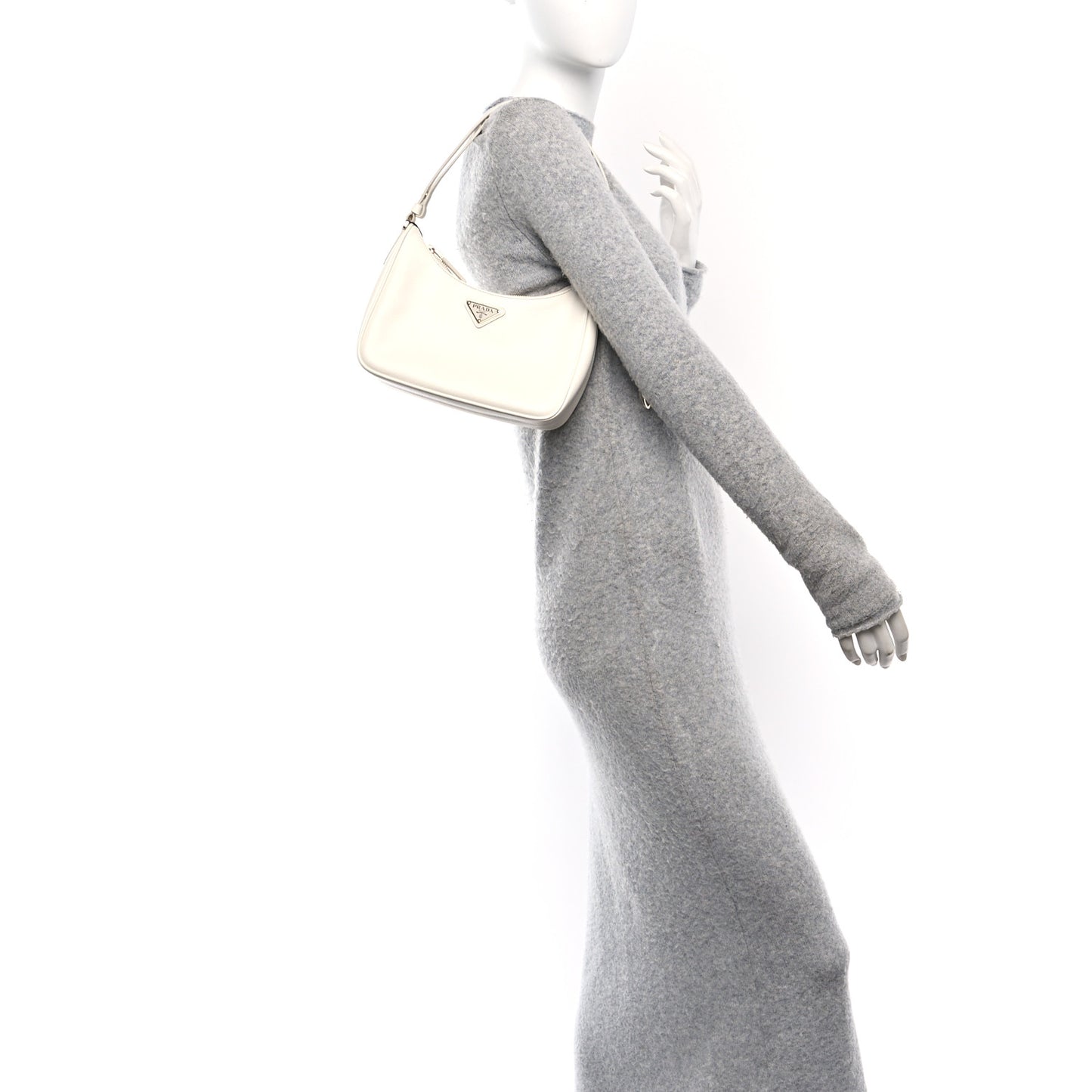 Saffiano Lux Mini Re-Edition Shoulder Bag White