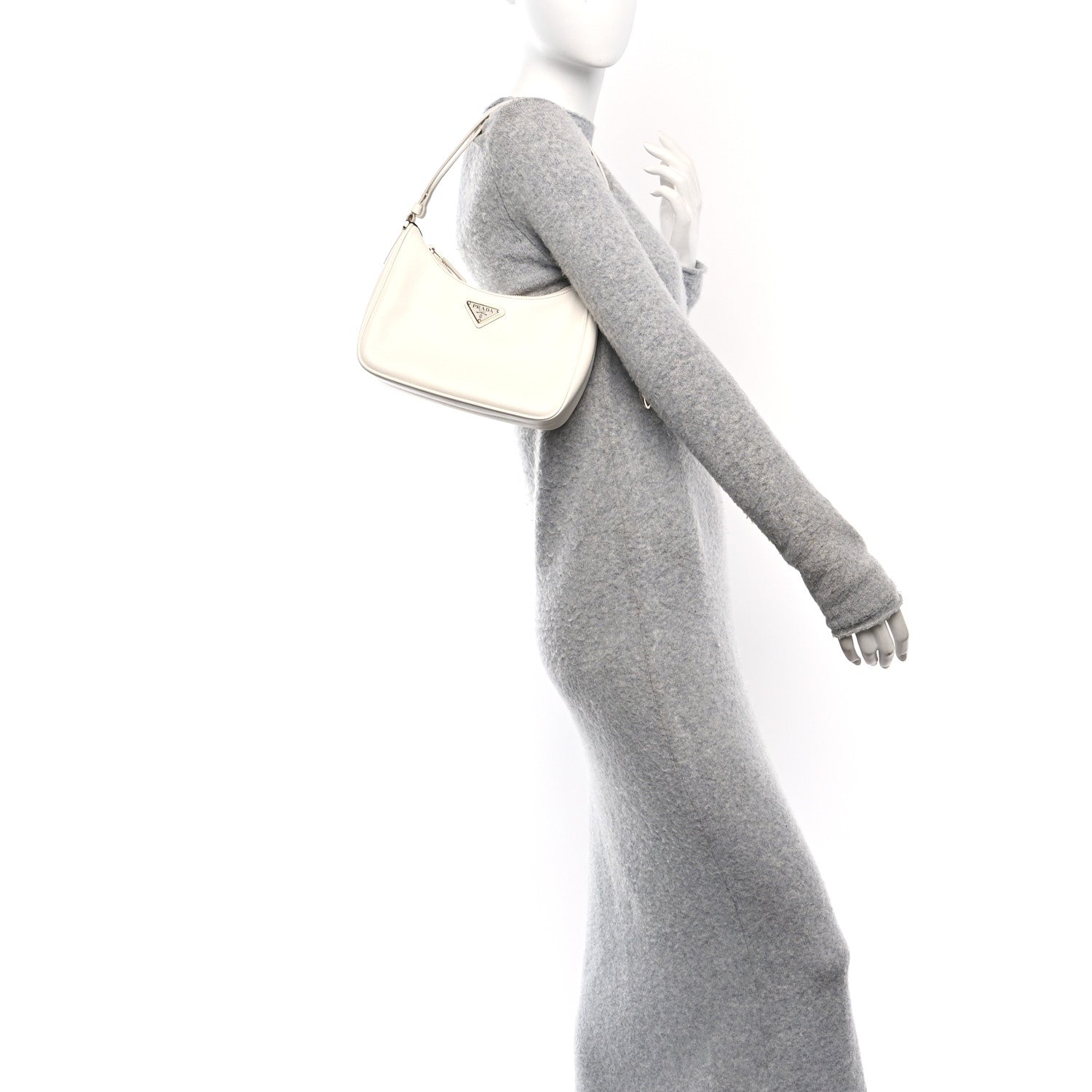 Prada Saffiano Lux Mini Re-Edition Shoulder Bag White 2 of 10